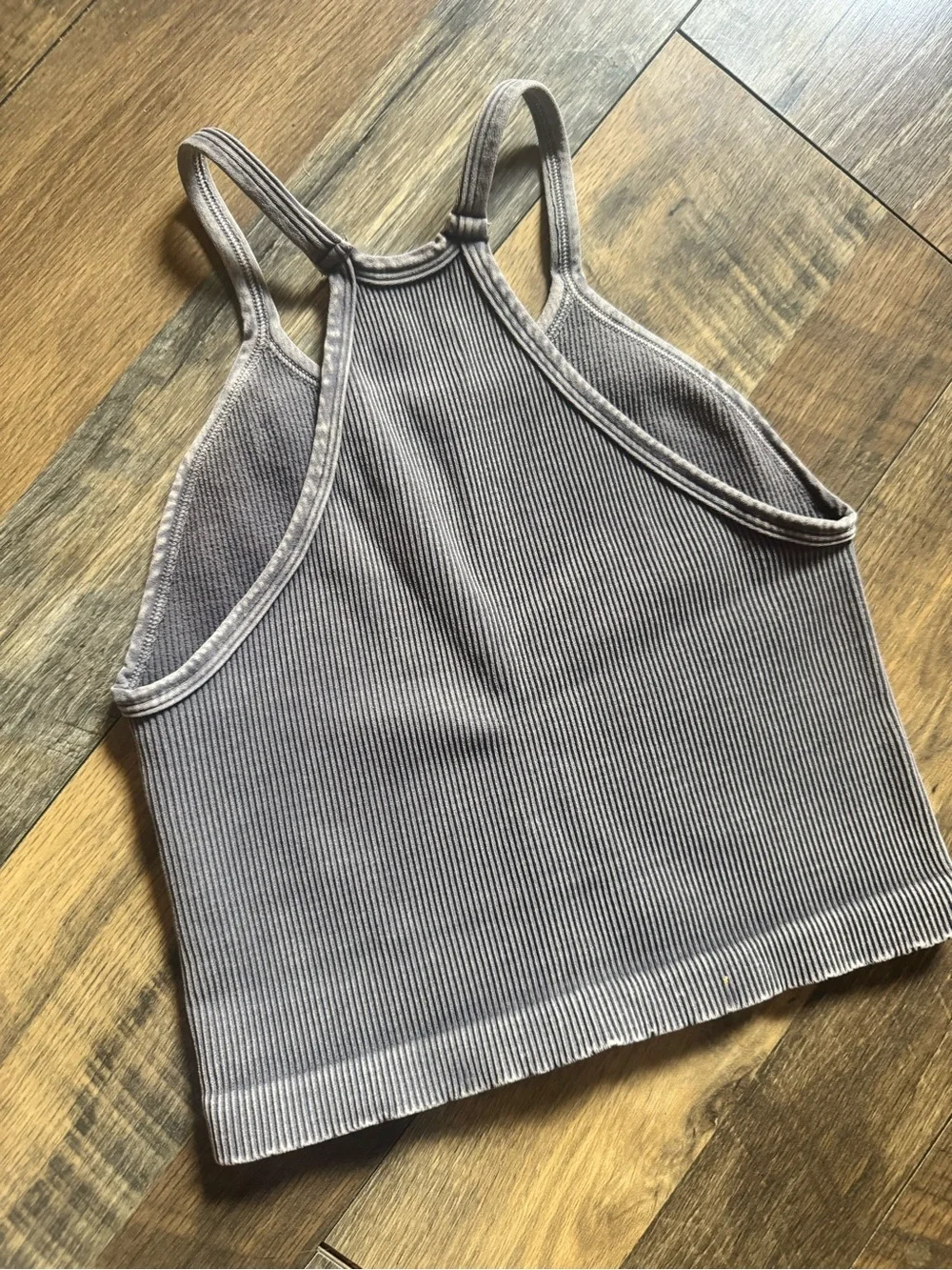 FP Movement Ribbed Cropped Tank Top in Taupey Gray - Picture 5 of 5